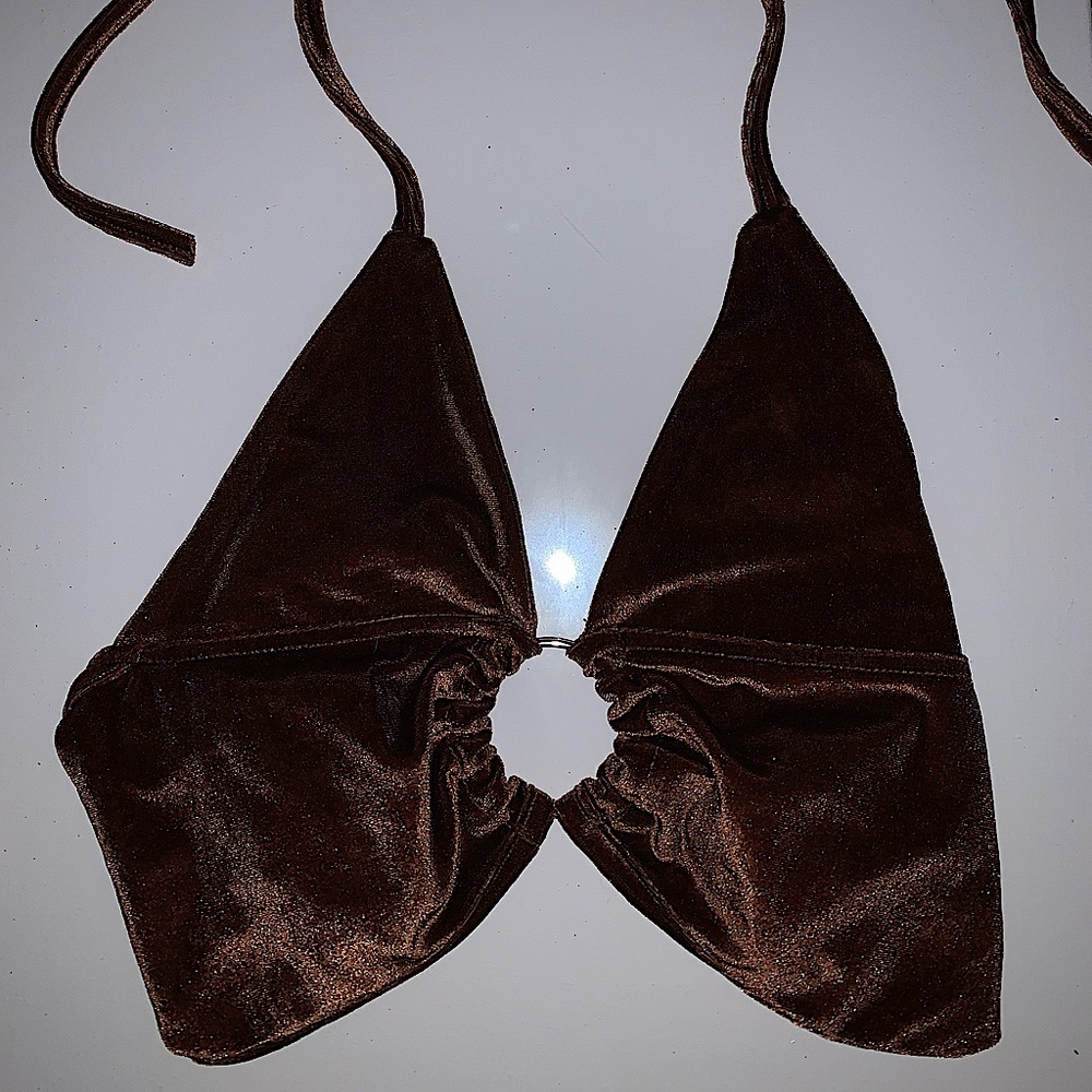 Velvet brown halter top